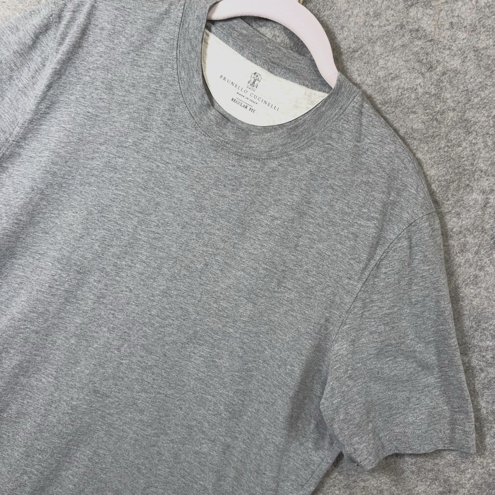Brunello Cucinelli T-Shirt Mens Sz S Gray Regular Fit Lightweight Short Sleeve